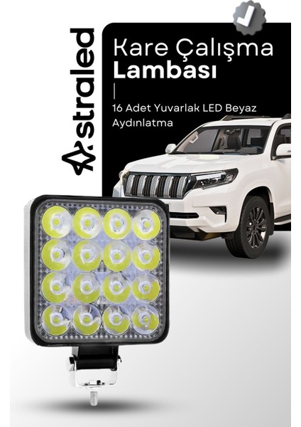 12-24V 16 LED Offroad Atv Kamyon Tır Traktör Iş Makinesi