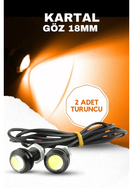 Turuncu Ayna Altı Kartal Göz 2'li LED - Atv Motosiklet Minibüs