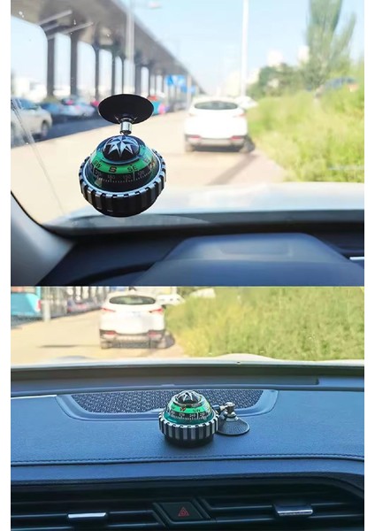 4 Adet Araba Içi Torpido Üstü Vantuzlu Elektrikli Yeşil Işıklı Pusula Göstergesi modelleri