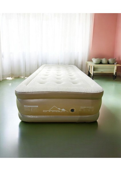 Tek Kişilik Yüksek Şişme Yatak Kamp Seyahat Ev Piknik Şişme Yatak Yerden Yüksek 42CM