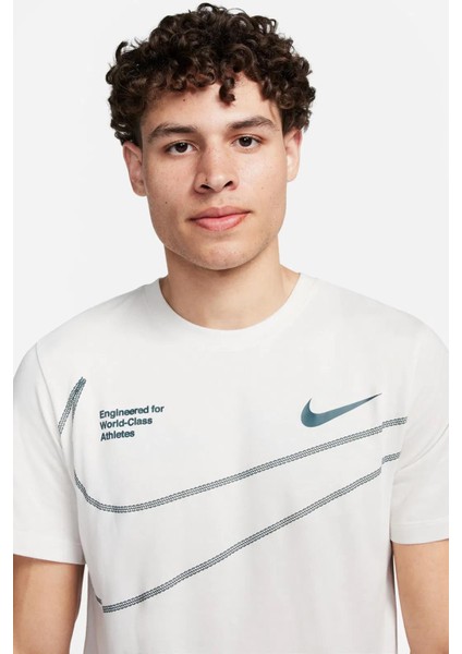 Training Dri Fit Men's Tee Erkek Koşu Antrenman Tişörtü Krem modelleri