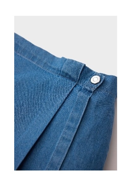 Kız Bebek Beli Lastikli Jean Şort Etek E0438A525SM