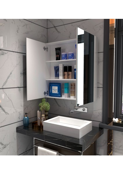 Montana 2 Kapaklı Aynalı Banyo Dolabı Çok Amaçlı Banyo Dolabı