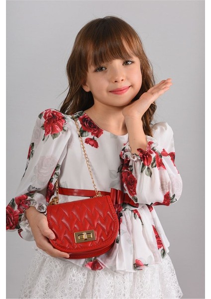 Çiçekli ve Çantalı Kat Kat Uzun Kız Çocuk Elbisesi ,kemerli Kız Çocuk Elbise, Doğum Günü Elbisesi fiyatları