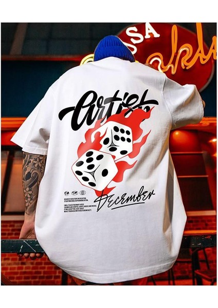 Büyük Beden Özel Tasarım Zar Baskılı Battal Ter Tutmaz Erkek Yazlık T-Shirt