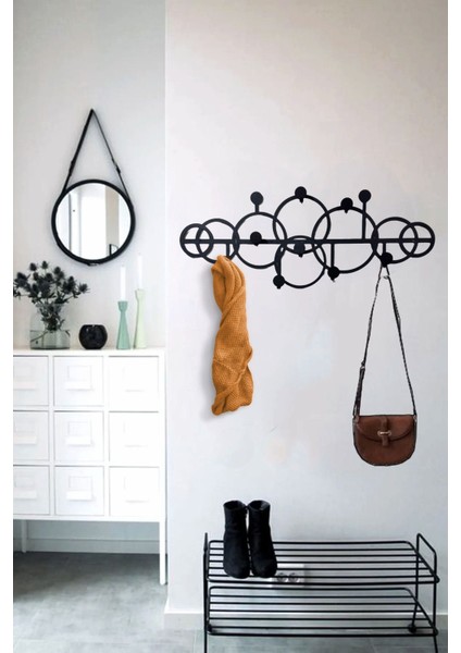 Dekoratif Metal Duvar Askısı - Modern Portmanto - Geometrik Metal Askı