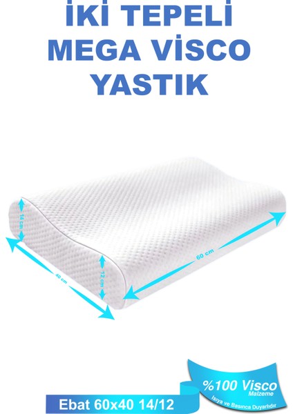 Mega Boy Ortopetik Yastık Boyun Fıtığı Boyun Düzleşmesi Için Yastık 60X40X14/12CM