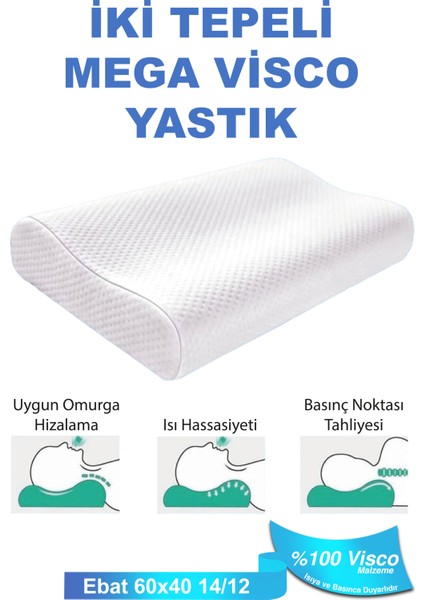 Mega Boy Ortopetik Yastık Boyun Fıtığı Boyun Düzleşmesi Için Yastık 60X40X14/12CM