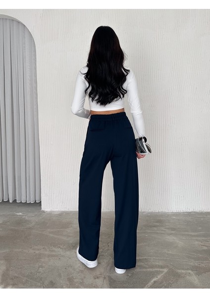 Kadın Beli Lastikli Bol Paça Pantolon indirimleri