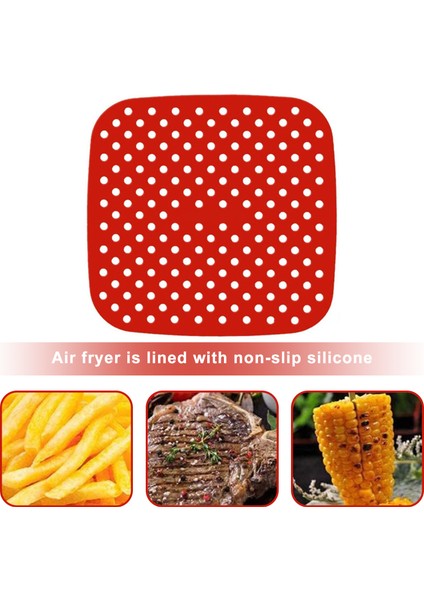 No.4 Tarzı Hava Fritözü Matı 7.5~9 Inç Hava Fritözleri Için Gıda Kalitesi Yapışmaz Silikon Fryer Sepeti Matı (Yurt Dışından)