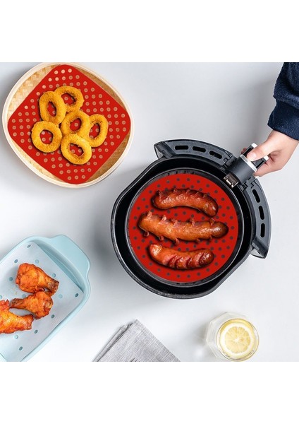 No.11 Stili Hava Fritözü Için Non-Stick Silikon Fırın Sepeti Matı 7.5~9 Inç Fritözler Buharlılar Mutfak Aksesuarları (Yurt Dışından)
