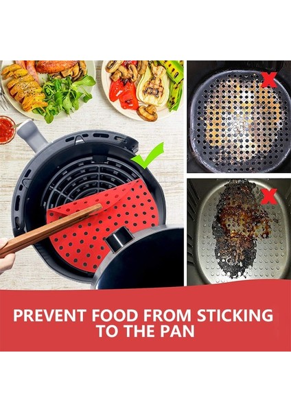 No.11 Stili Hava Fritözü Için Non-Stick Silikon Fırın Sepeti Matı 7.5~9 Inç Fritözler Buharlılar Mutfak Aksesuarları (Yurt Dışından)