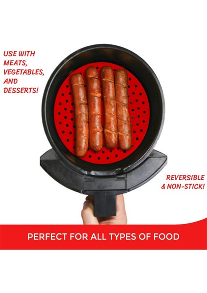 No.11 Stili Hava Fritözü Için Non-Stick Silikon Fırın Sepeti Matı 7.5~9 Inç Fritözler Buharlılar Mutfak Aksesuarları (Yurt Dışından)