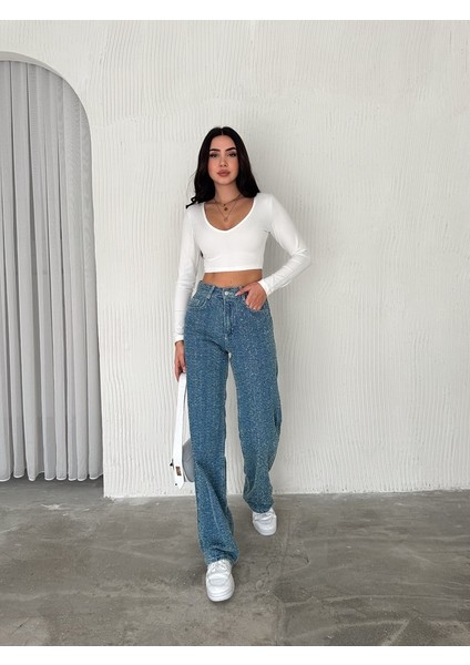Kadın Tasarım Jean Pantolon