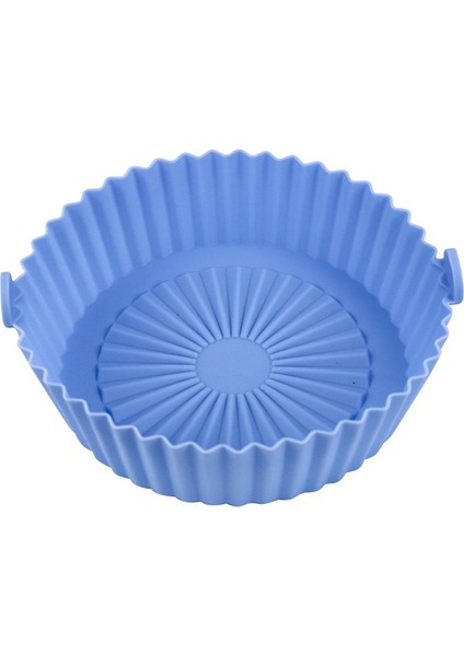 16.5cm Mavi Stil Hava Fritez Reusable Kağıt Olmayan Yapışmaz Silikon Mat Steamer Yuvarlak Dayanıklı Fırın Matları Mutfak Hava Fritez Pişirme Aksesuarları (Yurt Dışından)