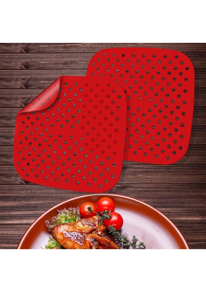 No.8.5 Stili Hava Fritözü Liner Anti Yapışkan Yağ Matları Dayanıklı Fırın Matı Inch Kare Katı Yuvarlak Hamur Işleri Araçları Fırın Tepsisi Silikon Matları (Yurt Dışından)