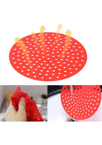 Siyah 04 Stili Yağsız Hava Fritözü Liners Yeniden Kullanılabilir Silikon Yapışmaz Hava Fritöz Matı Buharlı Pişirme Kağıdı Temizlemesi Kolay Yuvarlakkare (Yurt Dışından) modelleri