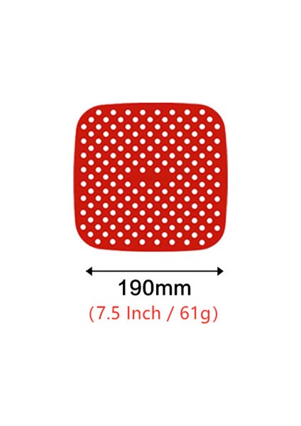 Kare 7.5 Inç Kırmızı Stil Yuvarlak Kare Silikon Hava Fritözü Lider Yapışmaz Fırın Mat Hamur Işleri Aksesuarı Yeniden Kullanılabilir Fırın Tepsisi Yağ Matları Kek Izgara Tabak - (Yurt Dışından)