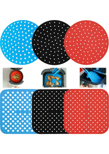 Siyah Stil Hava Fritözü Liner Yapışmaz Silikon Buhar Mat Gıda Sınıfı Yeniden Kullanılabilir Yuvarlak Kare Buhar Sepeti Ped Mutfak Aksesuarları Aracı (Yurt Dışından) fiyatları