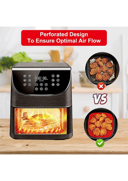 Siyah Stil Hava Fritözü Liner Yapışmaz Silikon Buhar Mat Gıda Sınıfı Yeniden Kullanılabilir Yuvarlak Kare Buhar Sepeti Ped Mutfak Aksesuarları Aracı (Yurt Dışından) modelleri