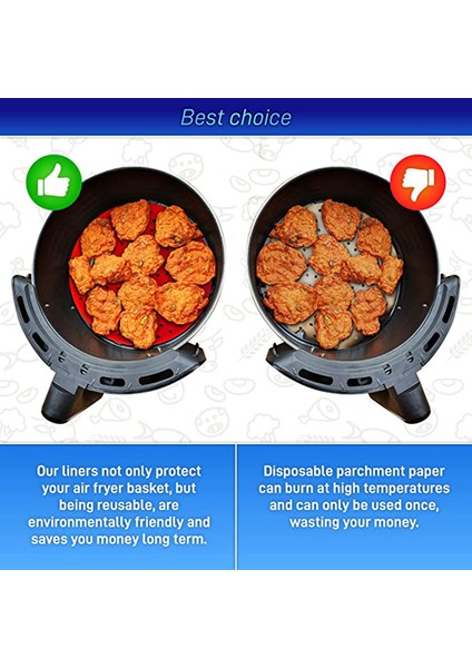 Siyah Stil Hava Fritözü Liner Yapışmaz Silikon Buhar Mat Gıda Sınıfı Yeniden Kullanılabilir Yuvarlak Kare Buhar Sepeti Ped Mutfak Aksesuarları Aracı (Yurt Dışından) fırsatları