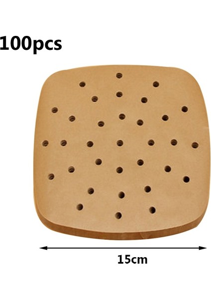 100 Adet 15CM B Tarzı Yuvarlak Bambu Buharlı Tabaka Kağıdı Hava Fritözü Buharlı Tabakalar Delikli Ahşap Hamuru Kağıtlar Ptfe Yapışmaz Buharlı Mat Mantı Pişirme Matı (Yurt Dışından)