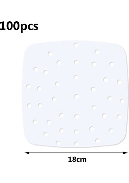 100 Adet 18CM D Stili Yuvarlak Bambu Buharlı Tabaka Kağıdı Hava Fritözü Buharlı Tabakalar Delikli Ahşap Hamuru Kağıtlar Ptfe Yapışmaz Buharlı Mat Mantı Pişirme Matı (Yurt Dışından)