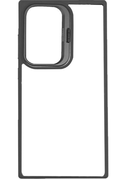 Samsung Galaxy S24 Ultra Caıro Serisi Kamera Koruma ve Standlı Kılıf AL4971 Gri