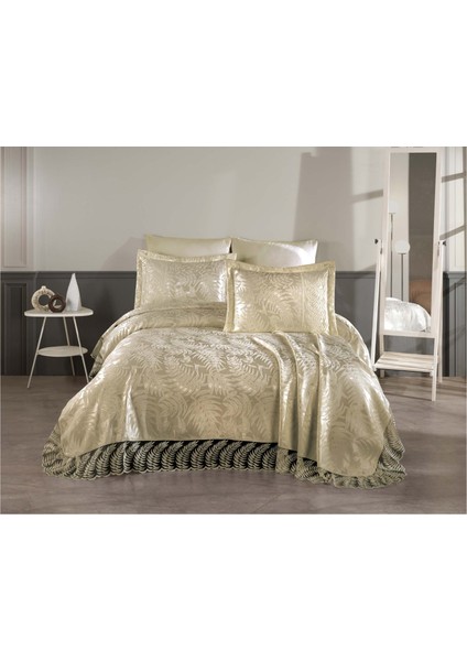 Palm 3 Parça Fransız Dantelli Şönil Lux Pike Takımı