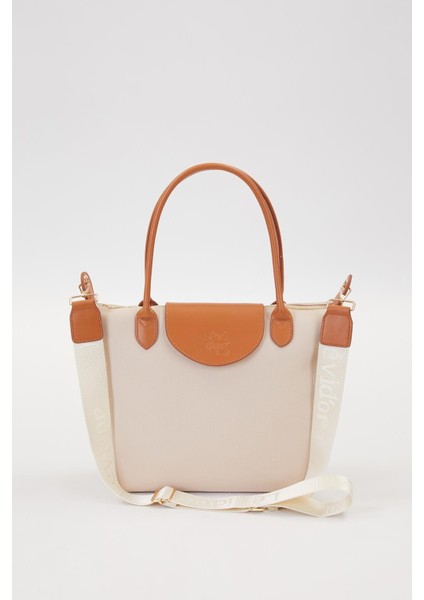 Krem Trend Askılı El Çantası