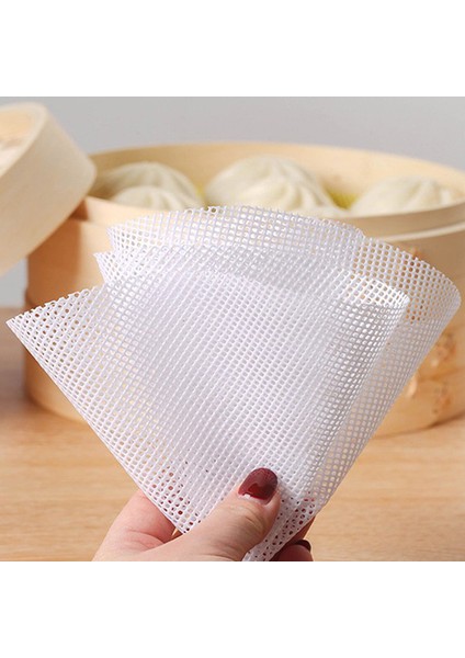 E Stili 3 Parça Yuvarlak Yapışmaz Silikon Buhar Tabağı Beyaz Dim Sum Kağıt Ev Restoran Buharlı Mat Mutfak Pişirme Araçları (Yurt Dışından)