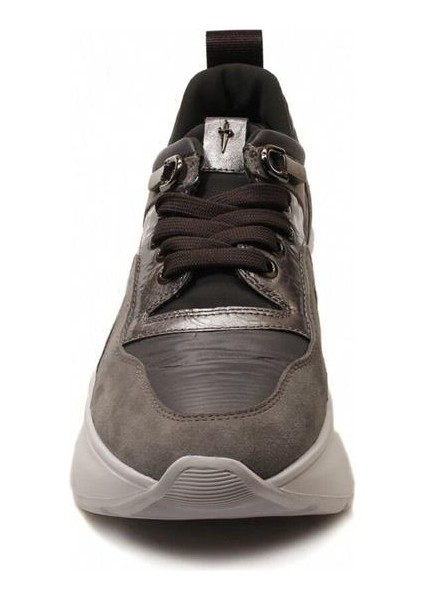 UUHD1TCA Gri Deri Dolgu Topuklu Kadın Sneaker fırsatları