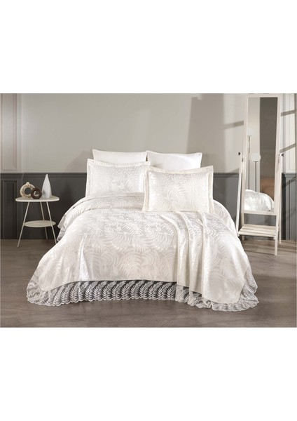Palm 3 Parça Fransız Dantelli Şönil Lux Pike Takımı