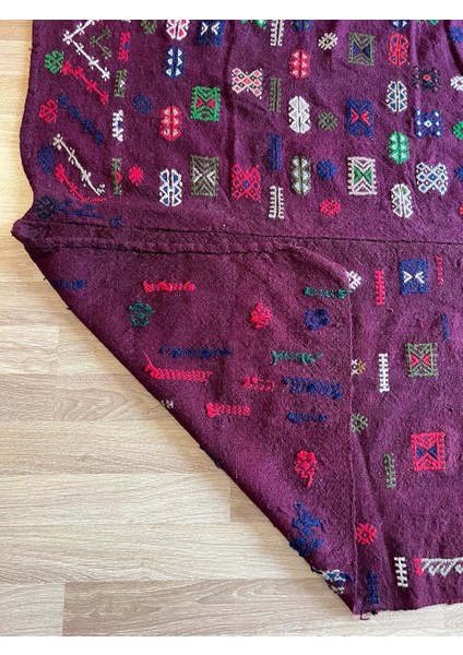 152 x 268 cm el Dokuma Kilim Halı, Yıkanabilir Bordo Kilim, Boho Stili Büyük Boy Halı fiyatları