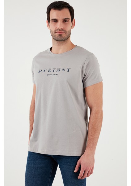Baskılı Bisiklet Yaka Pamuklu Slim Fit T Shirt Erkek T SHİRT 541DPRTMNT24 fırsatları