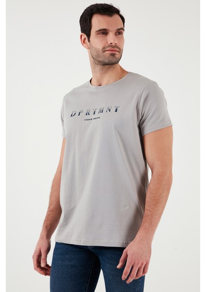 Baskılı Bisiklet Yaka Pamuklu Slim Fit T Shirt Erkek T SHİRT 541DPRTMNT24 indirimleri
