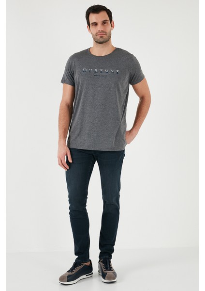 Baskılı Bisiklet Yaka Pamuklu Slim Fit T Shirt Erkek T SHİRT 541DPRTMNT24 fiyatları