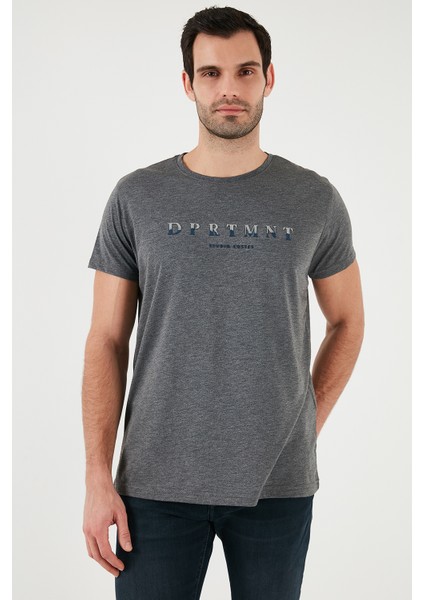 Baskılı Bisiklet Yaka Pamuklu Slim Fit T Shirt Erkek T SHİRT 541DPRTMNT24 modelleri