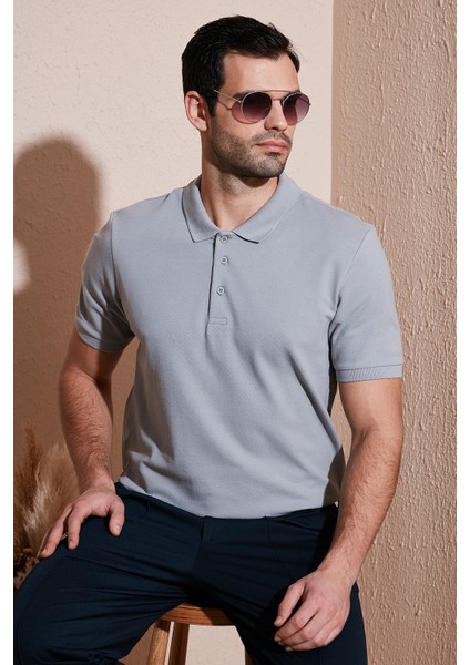 % 100 Pamuk Regular Fit Düğmeli Polo Yaka T Shirt Erkek POLO YAKA T SHİRT 5902127