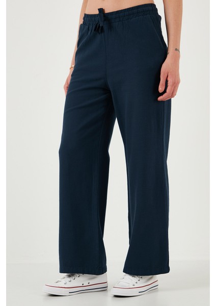 Pamuklu Relaxed Fit Yüksek Bel Bol Paça Pantolon Bayan PANTOLON 668YP5118