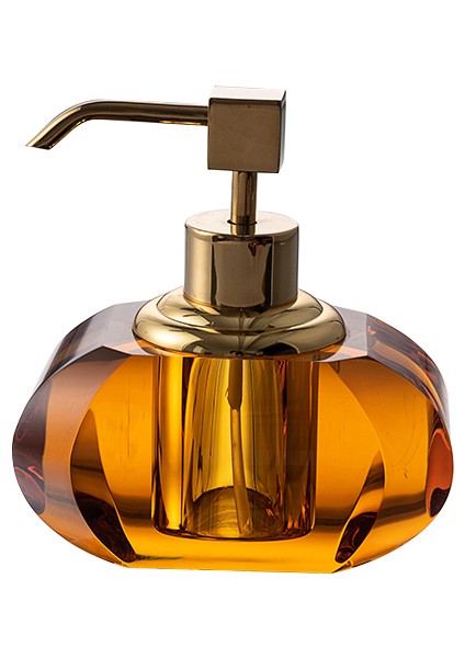 Cyrstal Bath Accessory Soap Dispenser Amber-Gold Color 80 ml