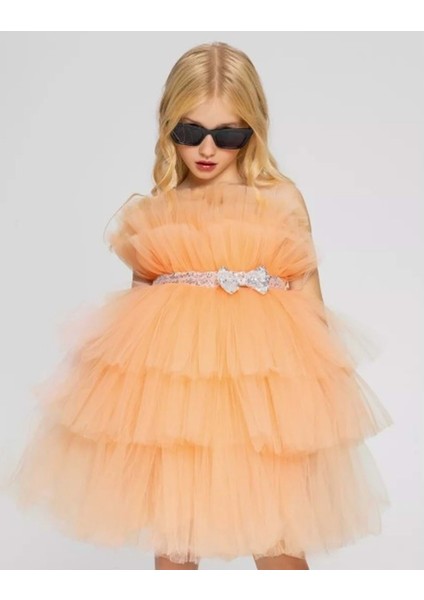 Saten Kumaş , Tütülü Nimfea Kız Çocuk Abiye Elbise MNK0597 fiyatları