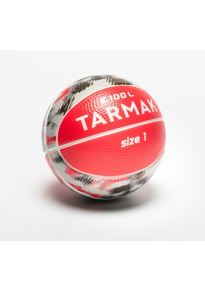Mini Basketbol Topu - 1 Numara - Kırmızı/gri - K100