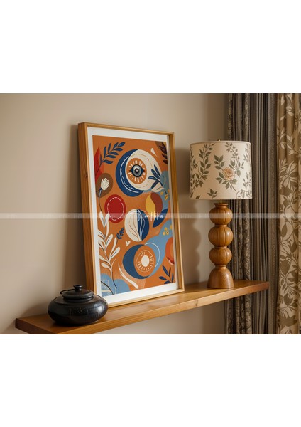 Canlı Renkler Ahşap Çerçeveli 2'li Tablo Seti - 21 x 30
