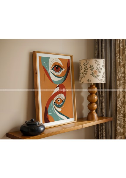 Canlı Renkler Ahşap Çerçeveli 2'li Tablo Seti - 21 x 30