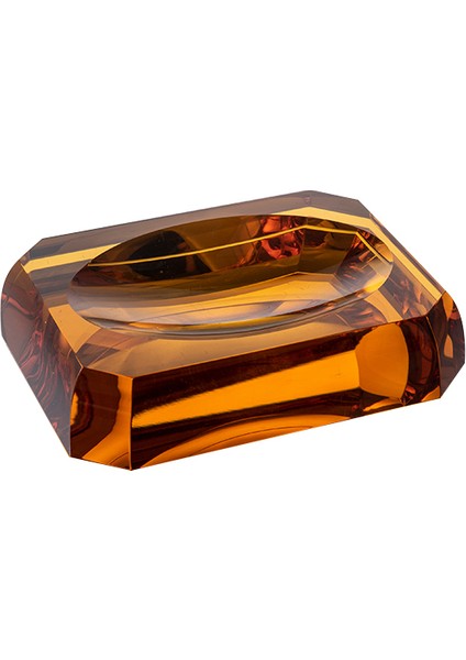 Cyrstal Bath Accessory Soap Dish Amber