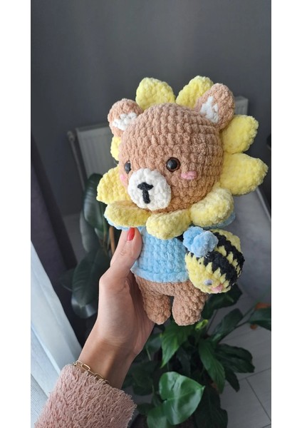 Amigurumi Peluş Uyku Arkadaşı / Amigurumi Ayı / Oyuncak Ayçiçegi Kadife Ayı modelleri