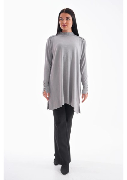 Düğme Detaylı Vanezya Tunik