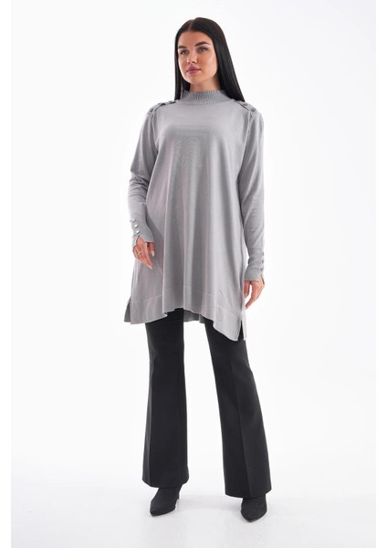 Düğme Detaylı Vanezya Tunik