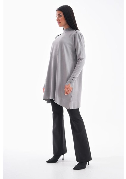 Düğme Detaylı Vanezya Tunik